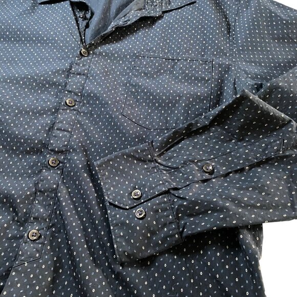 Good Man Brand Long Sleeve Button-Up Shirt in Navy Dot at Nordstrom, Size XXL - Picture 8 of 8